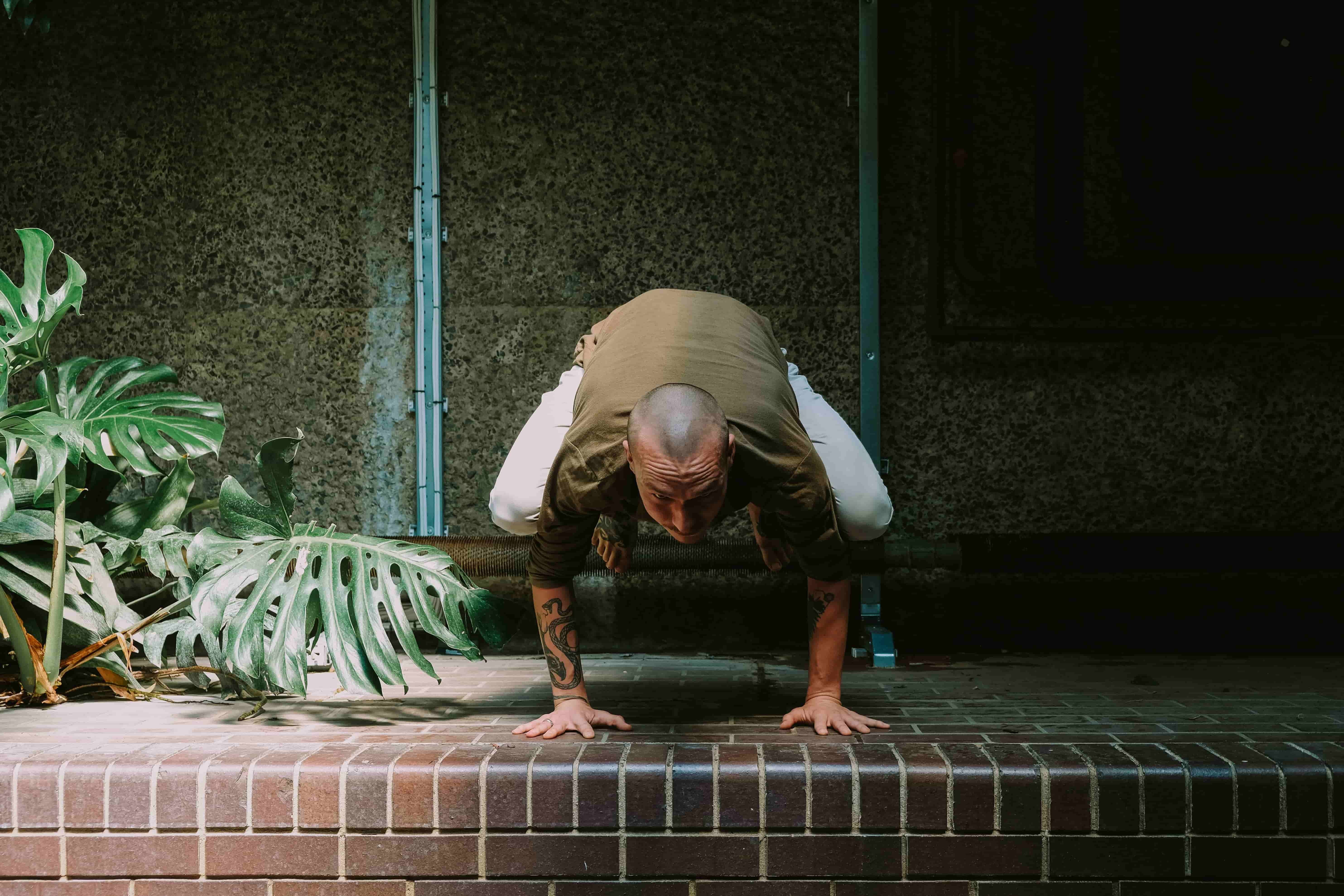 man doing yoga pose
