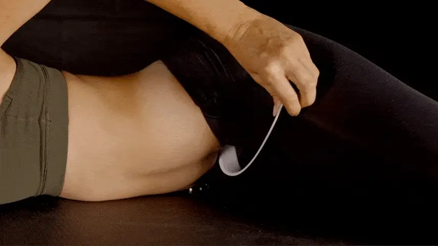 Person experiencing relief after using Mark device