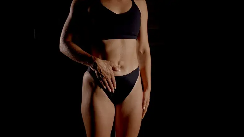 Positioning the Mark device on hip flexor